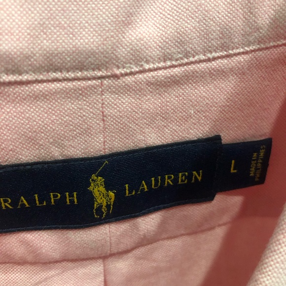 Polo Ralph Lauren Mens Large Pink Dress Shirt Classic Fit Oxford - Picture 3 of 6